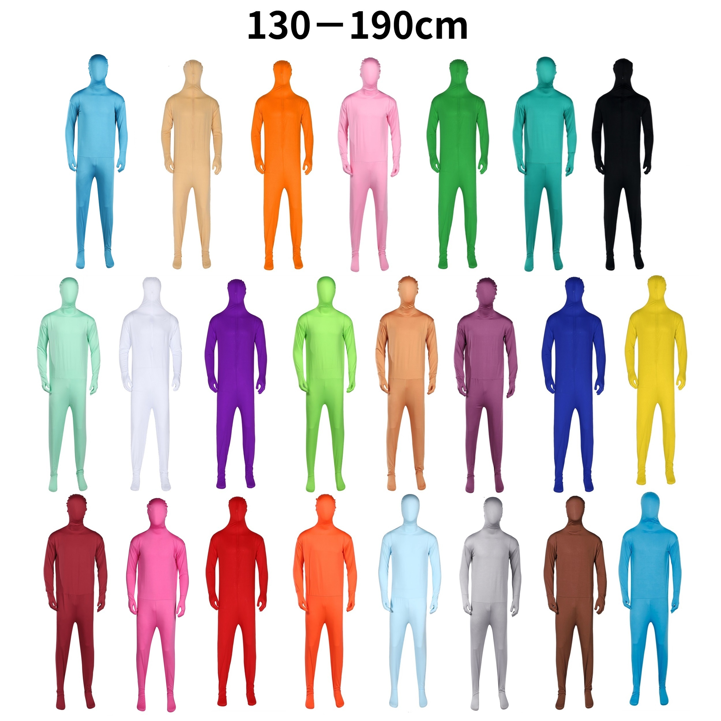 楽天市場】全身タイツ コスプレ 顔なし 23色 伸縮 【子供～大人 130