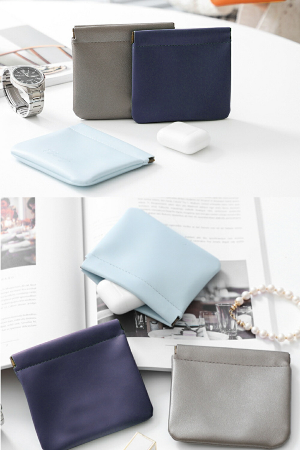 楽天市場】サニタリーポーチ 2個セット バネ口式 生理用 ナプキン