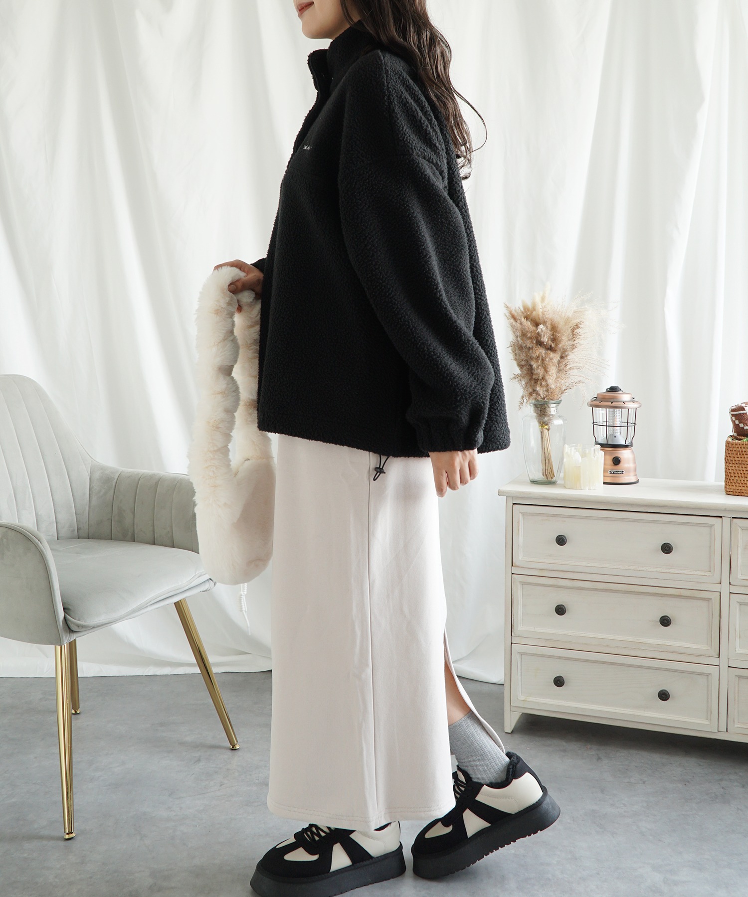 楽天市場】【2025AW】【英字刺繍ボアプルオーバー】 ボア トップス