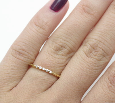 楽天市場】【agete】 アガット ダイヤモンド 5P K18YG リング 9号 中古