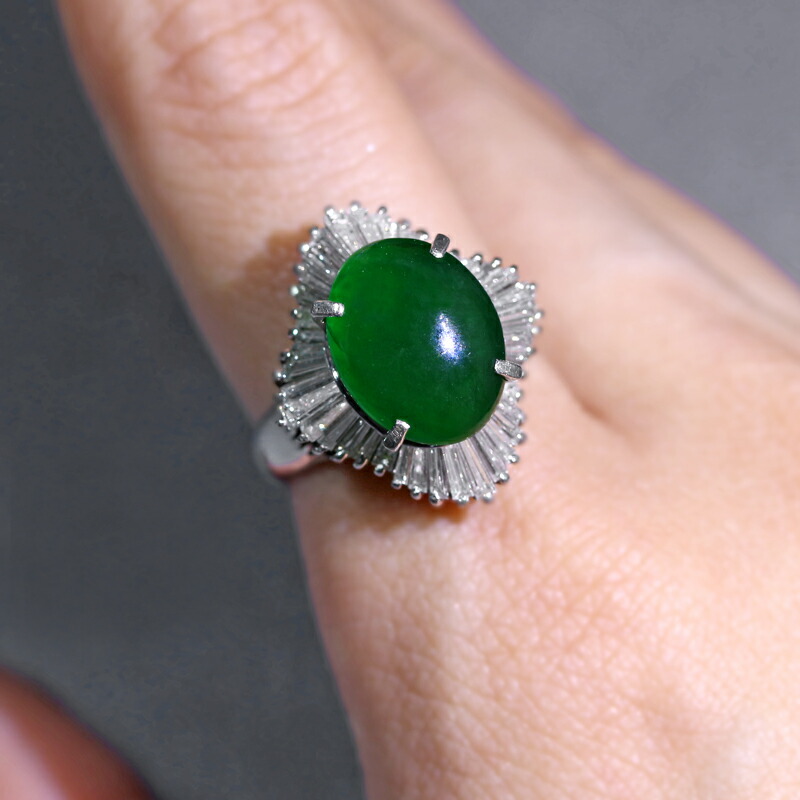 楽天市場】翡翠 4.5ct リング 11.5号 PT900 プラチナ 指輪