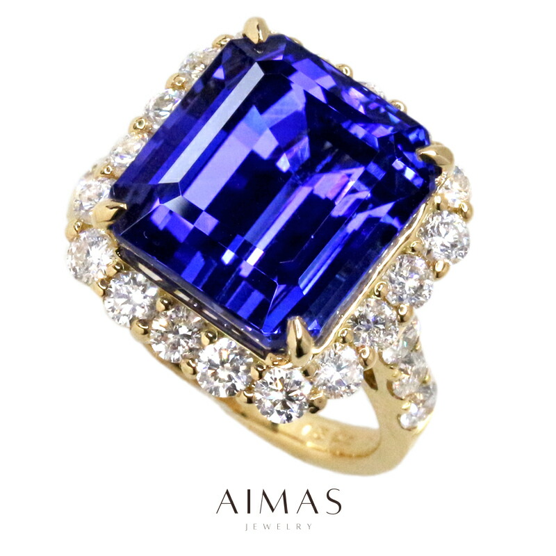 楽天市場】【ｾｰﾙ】タンザナイト 13.44ct リング 12号 K18YG イエロー