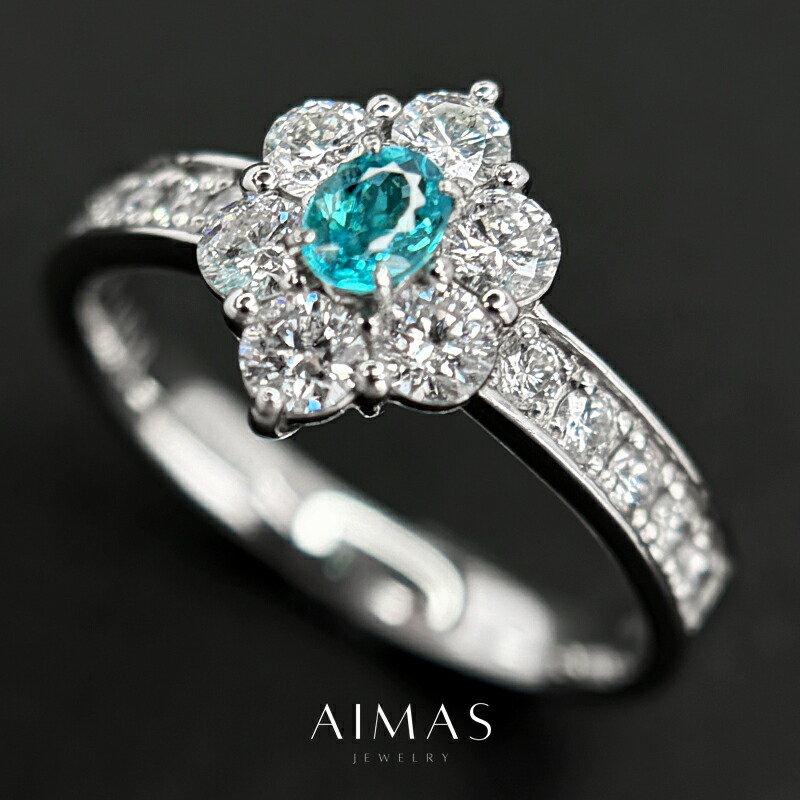 楽天市場】【ｾｰﾙ】パライバトルマリン 0.168ct リング 13号 PT900