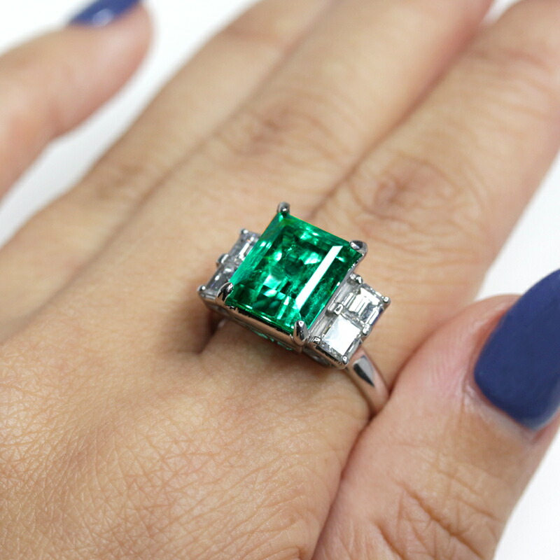 楽天市場】エメラルド 5.11ct リング 14号 PT900 プラチナ 指輪