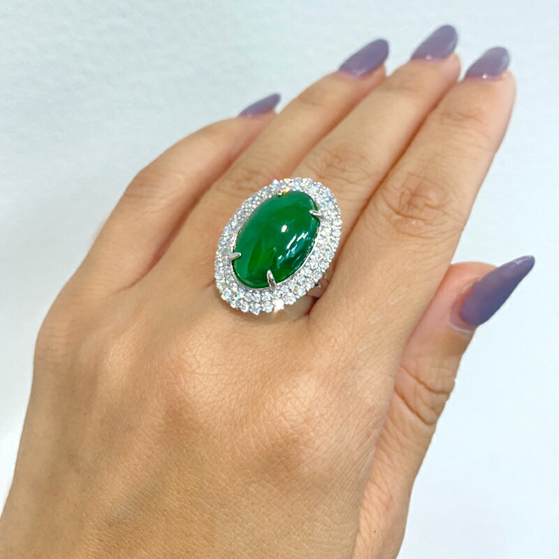 楽天市場】翡翠 10.54ct リング 12号 PT900 プラチナ 指輪