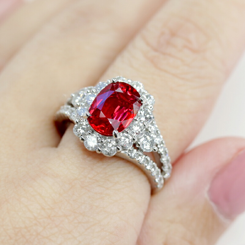 楽天市場】モザンビーク産非加熱ルビー 2.26ct リング 12号 PT900