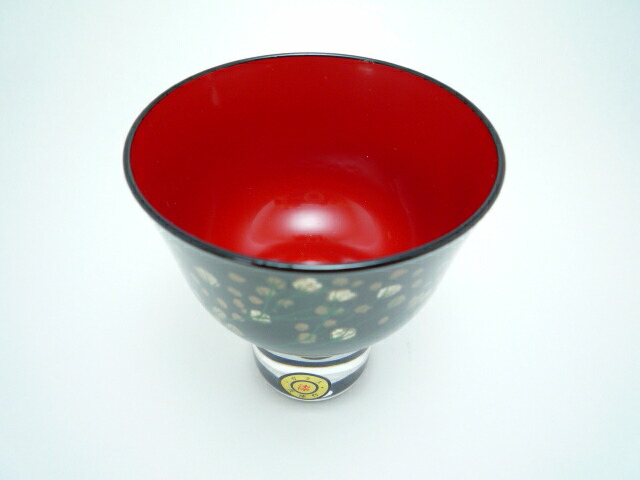 楽天市場】会津塗 漆芸ガラスぐい呑み かすみ草 黒内朱《酒器として