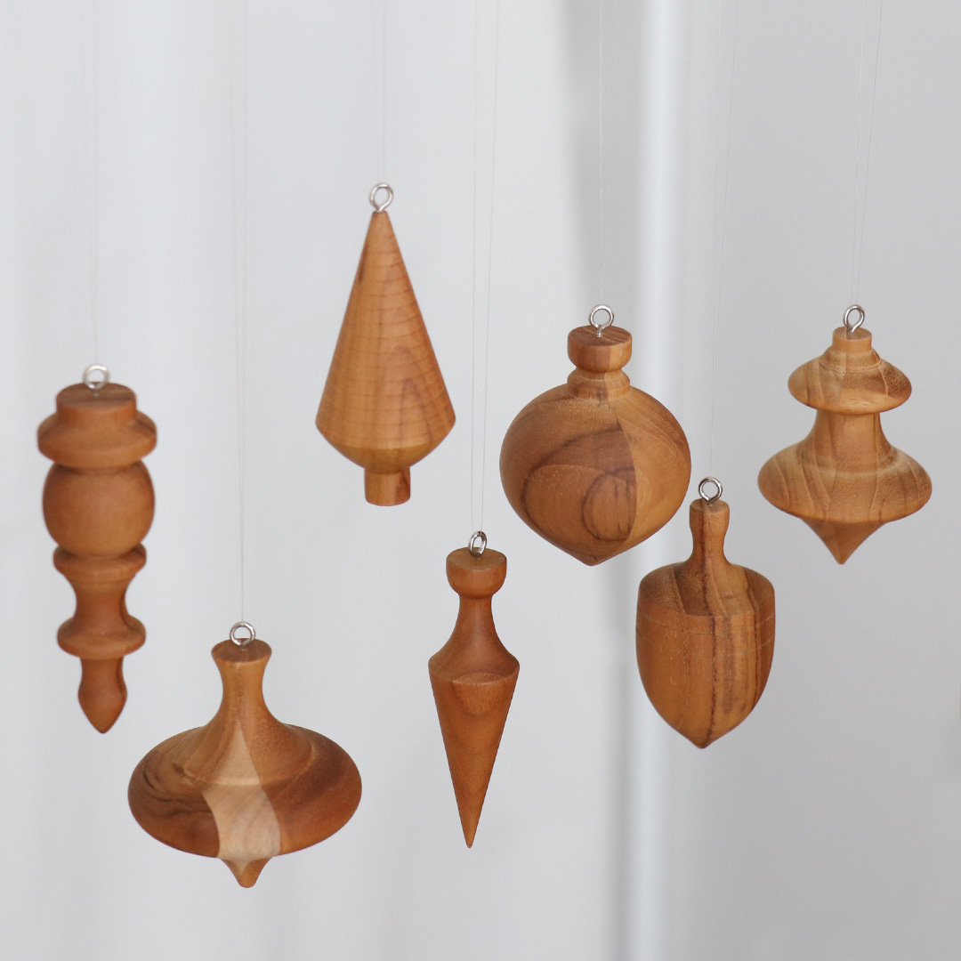 楽天市場】ウッド オーナメント 7個セット チーク材 ハンギング