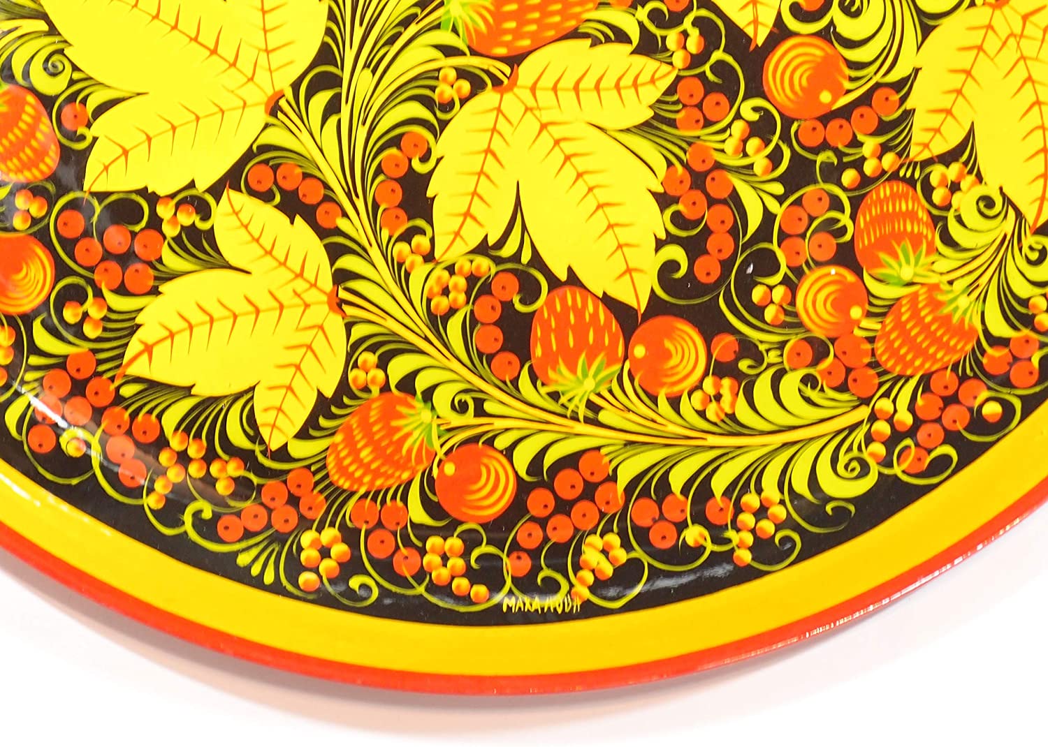 楽天市場】ホフロマ塗り 飾り皿（大きなサイズ） [ロシア雑貨] : Akhtuba