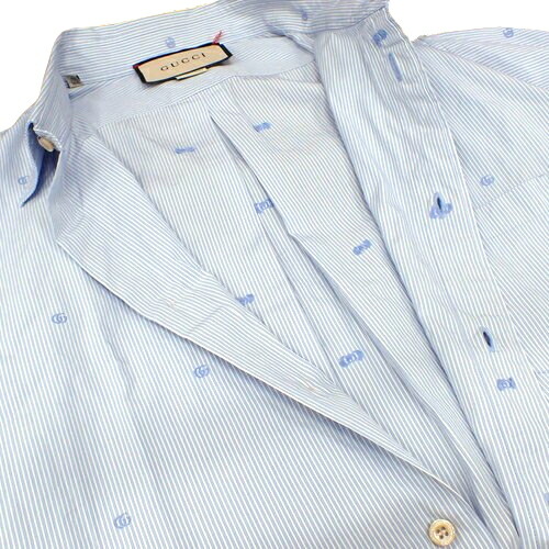 楽天市場】GUCCI(グッチ) ストライプ 半袖シャツ トップス ロゴ刺繍