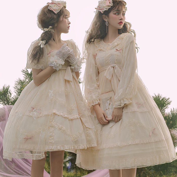 楽天市場】ロリータ ワンピース ドレス ロング ミディアム 選べる丈