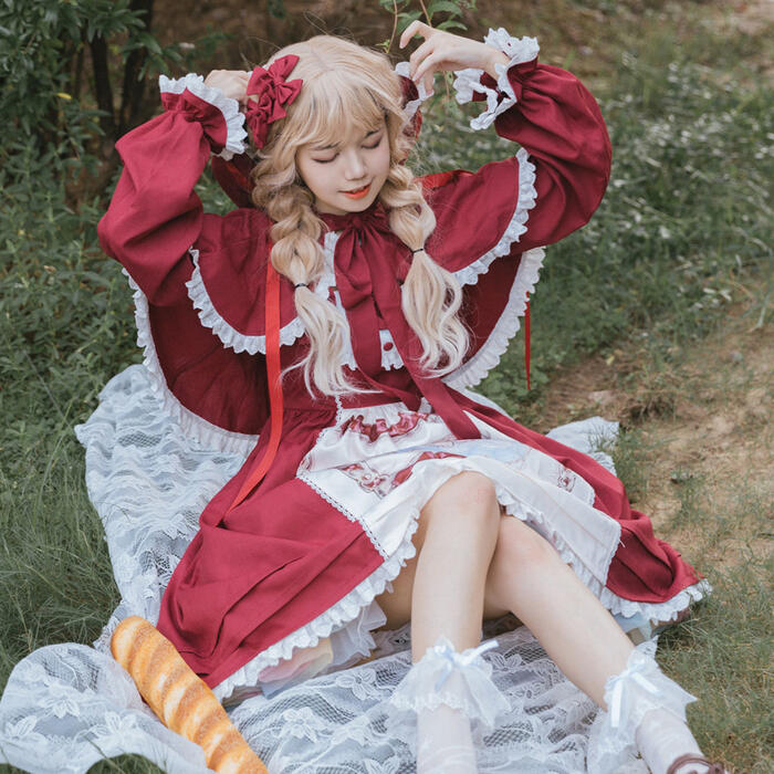 楽天市場】ロリータ 赤ずきんちゃん ジャンパースカート ポンチョ 2点