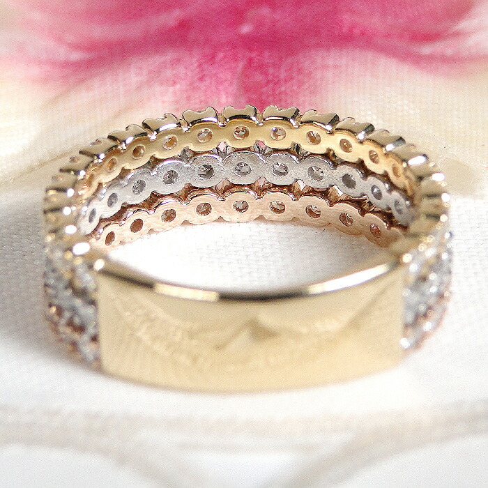 楽天市場】Pt900/K18YG/PG【1.0ct】トリプルカラー ダイヤモンド