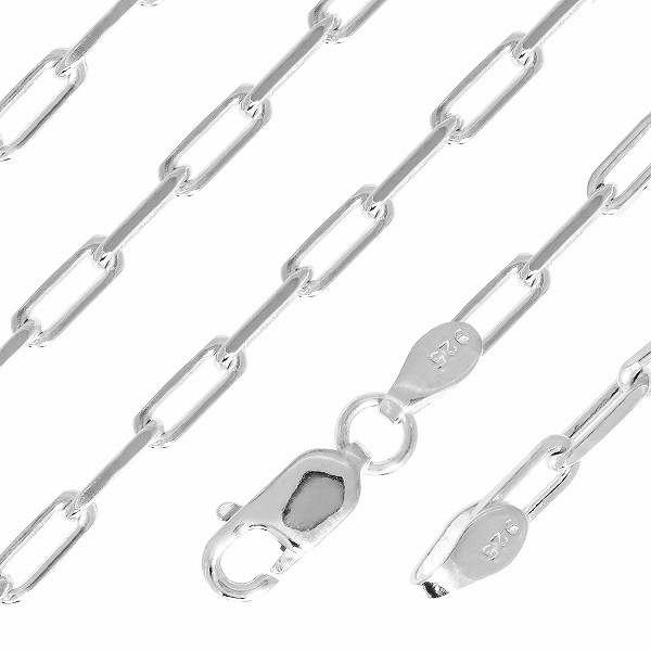 楽天市場】シルバーチェーン ネックレス チェーン 長あずきチェーン2面