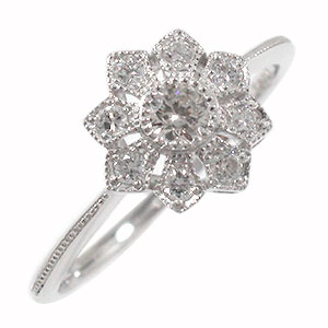 楽天市場】pt900【1.05ctUP】ダイヤモンド フラワーリング指輪 ダイヤ