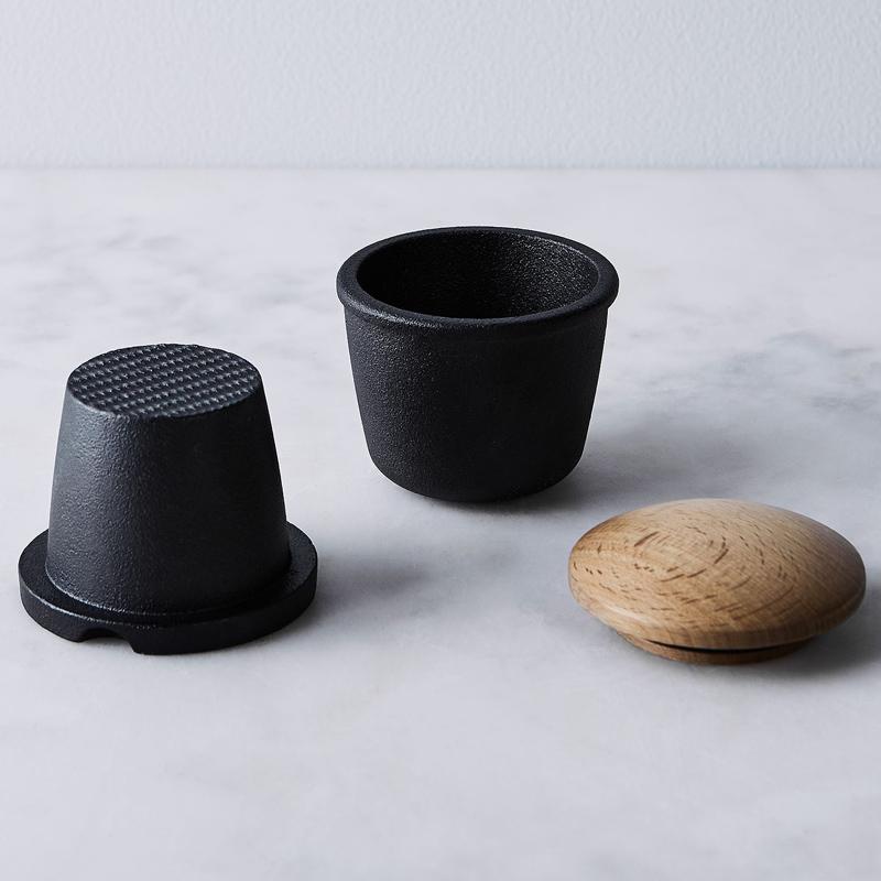 楽天市場】スパイスグラインダー ミル すり鉢 鋳物製 木製フタ付