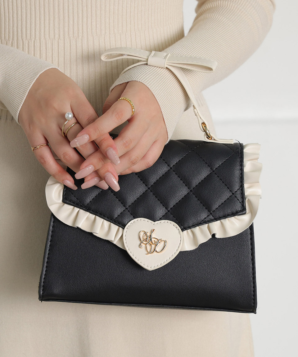 楽天市場】リボン フリル ハート キルト ショルダーバッグ ショルダー