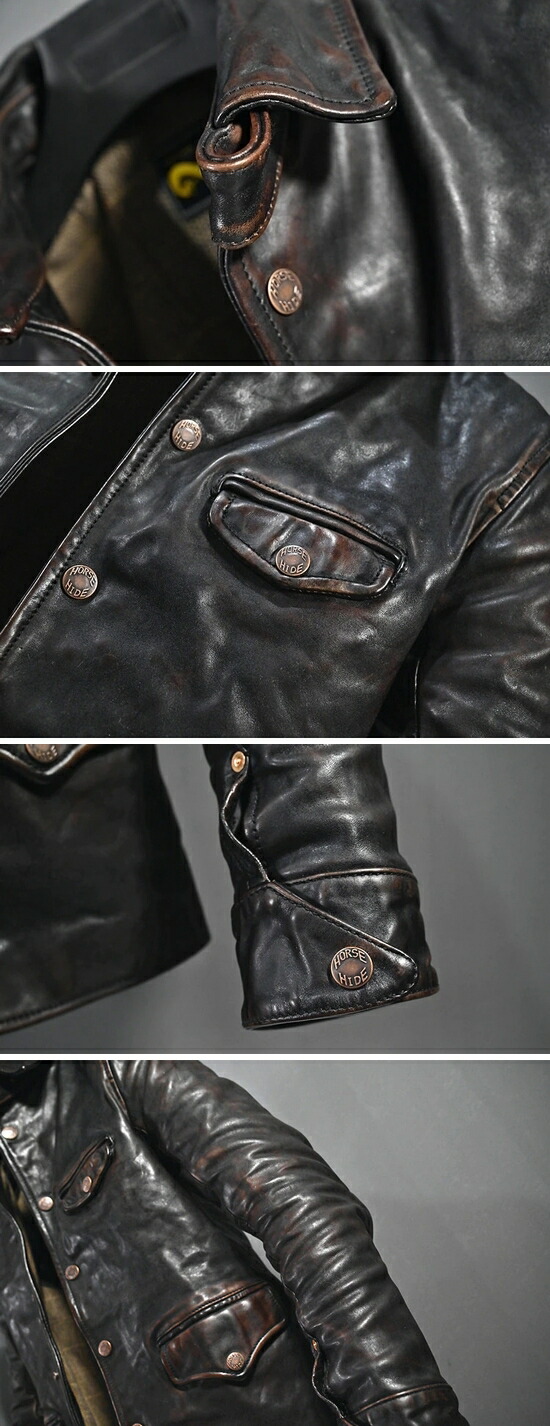 楽天市場】少量生産 革ジャン本革 馬革 ホースハイドメンズ レザー