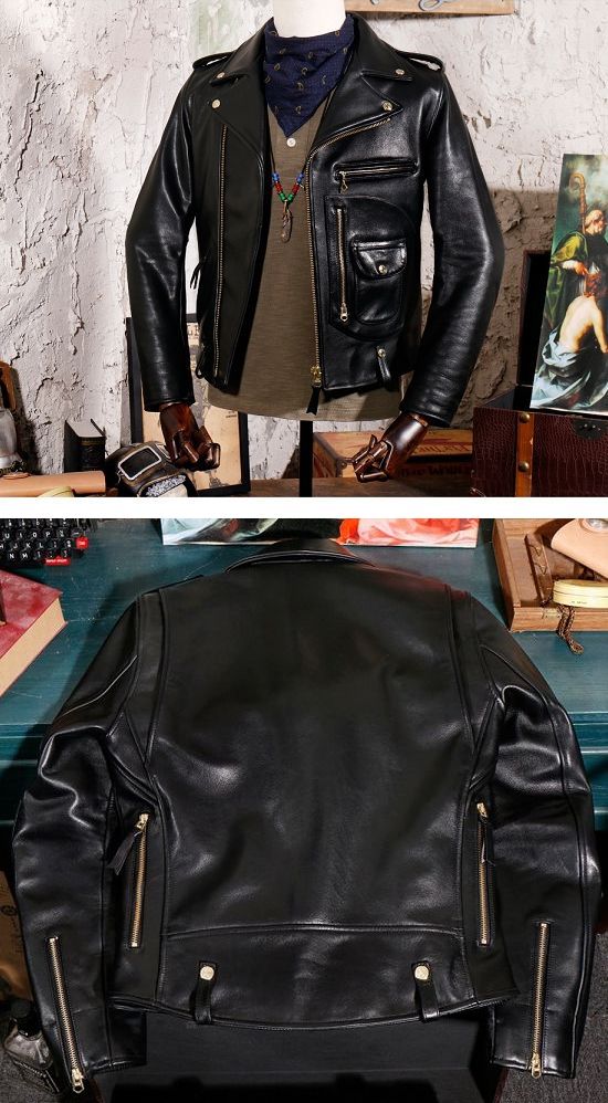 楽天市場】※即納サイズあり 革ジャン本革 カウハイドレザーメンズ