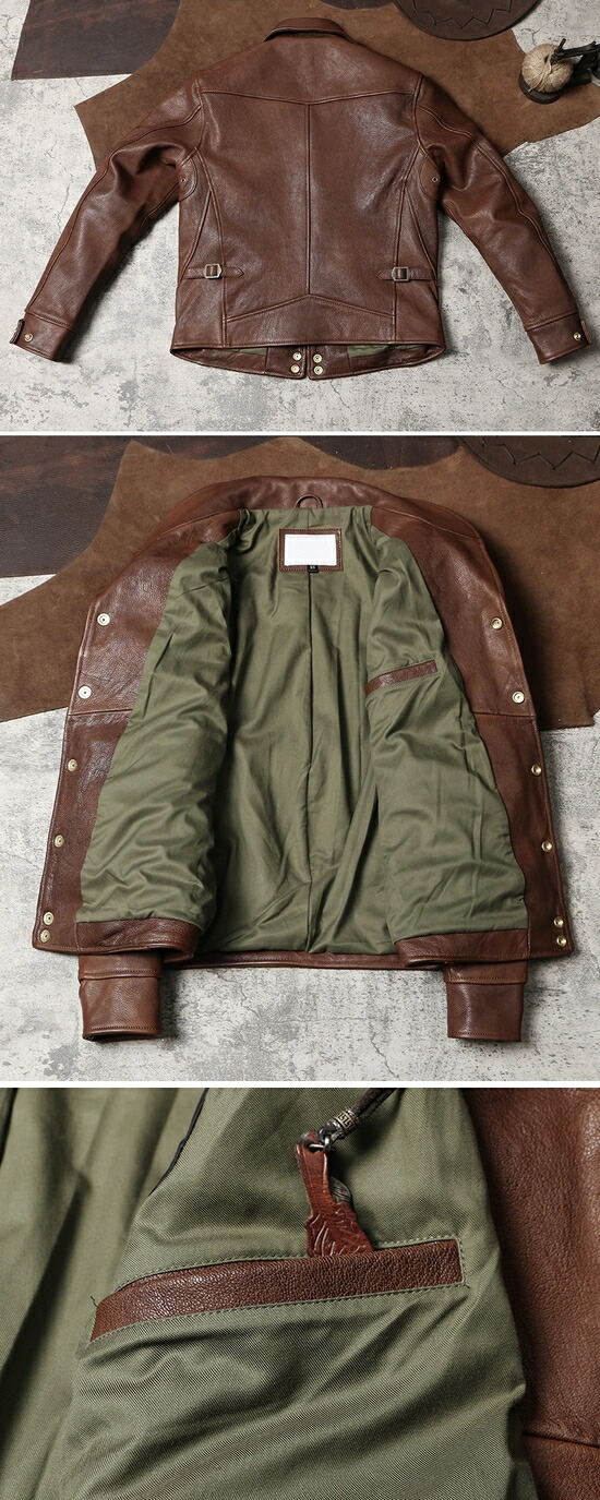 楽天市場】メンズ 革ジャン レザージャケット本革 レトロデザイン