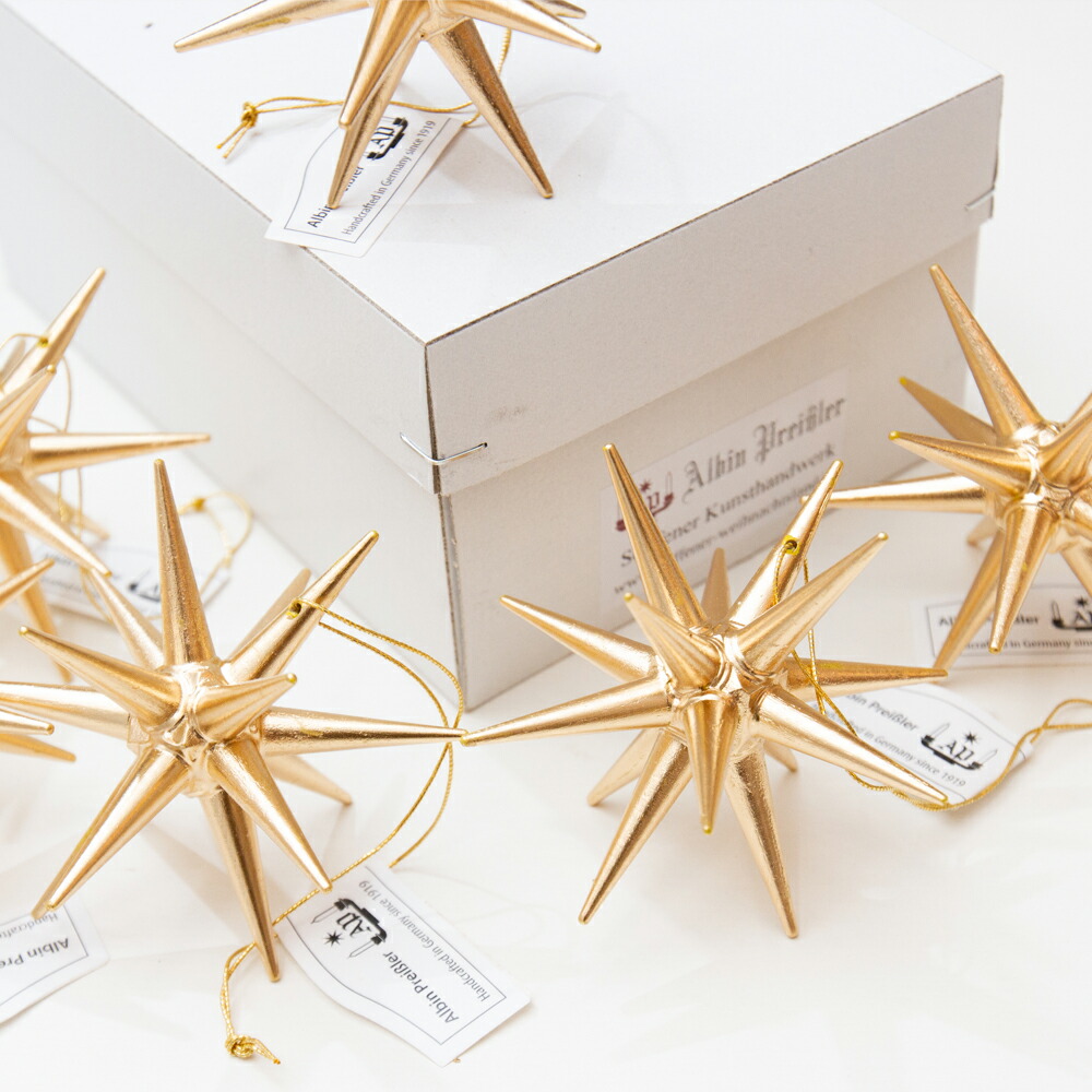 楽天市場】【箱入り6個セット】金の星 立体（小）【ベツレヘムの星