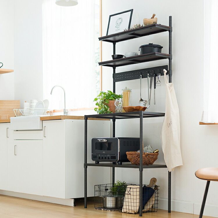 楽天市場】ラック スチールラック キッチンラック キッチンボード 幅80