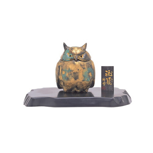 楽天市場】【香炉】【日本香堂】福籠〔梟〕敷台付［鉄製］高岡銅器