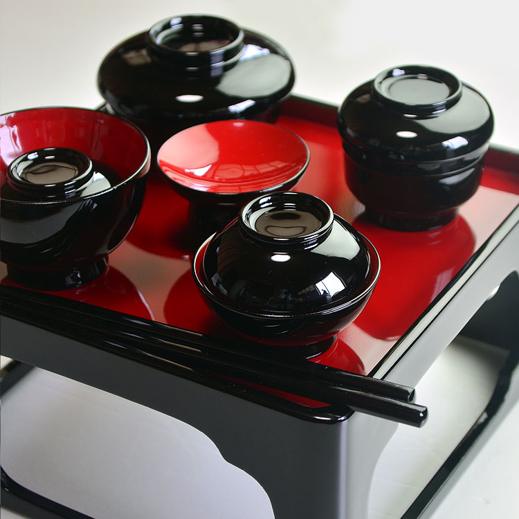 会津ぬり 本金釦付 玉虫 仏膳 堅地椀付 本漆塗 善セット 五五号 会津