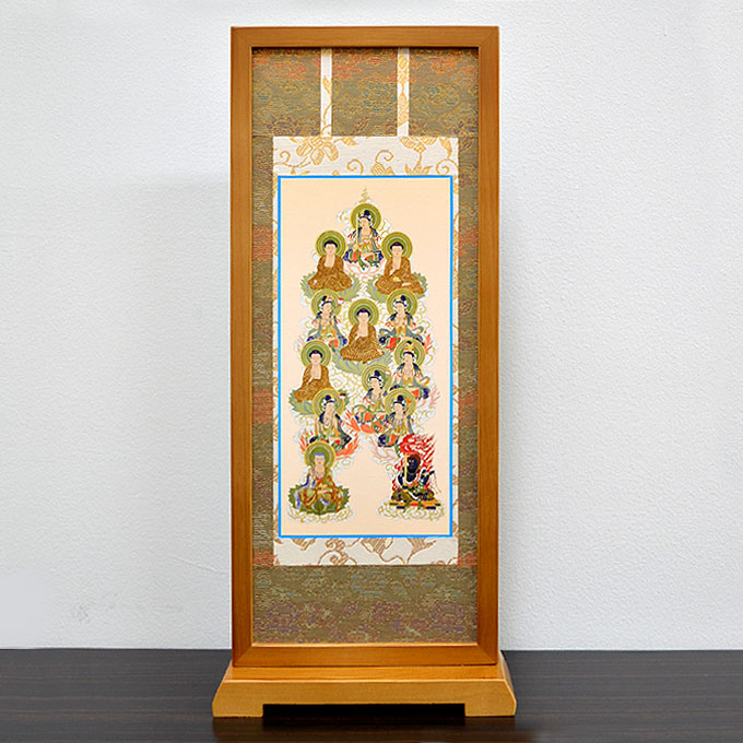 楽天市場】スタンド式掛軸[十三佛]蓮彩金欄 〔大〕【新盆】【初盆