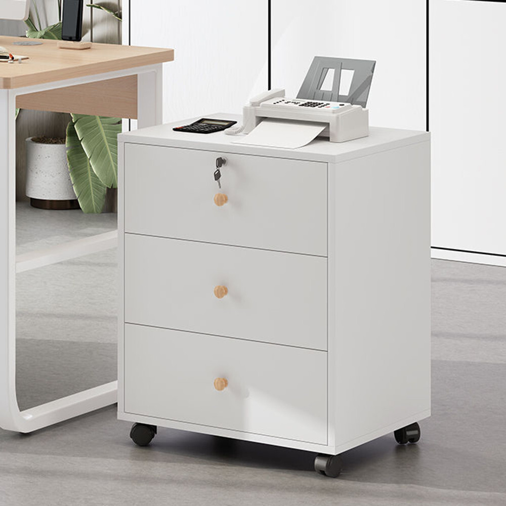 楽天市場】デスクワゴン 鍵付き デスクサイドワゴン 3段 キャビネット