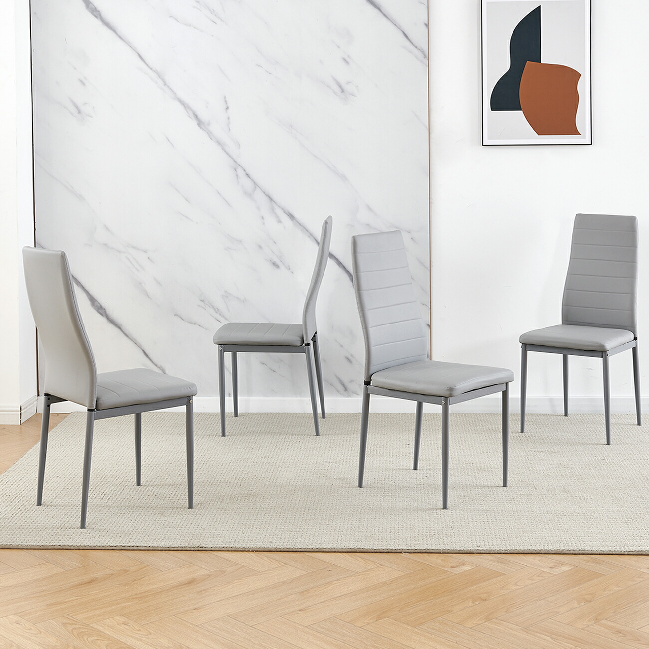 楽天市場】送料無料 ダイニングチェア 4脚セット PUレザー 肉厚