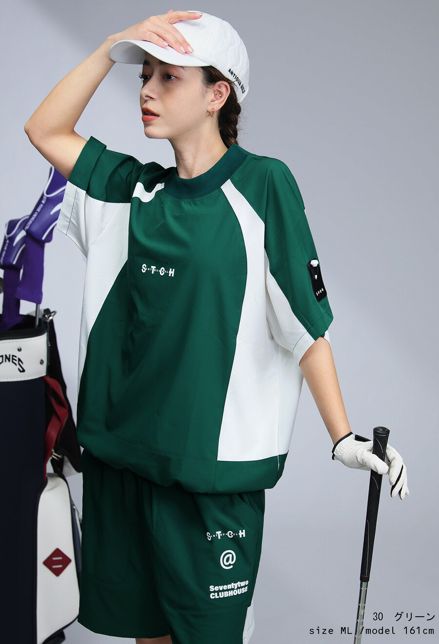 楽天市場】ANTIQUA GOLF×STCH 配色トップス レディース 送料無料・(100