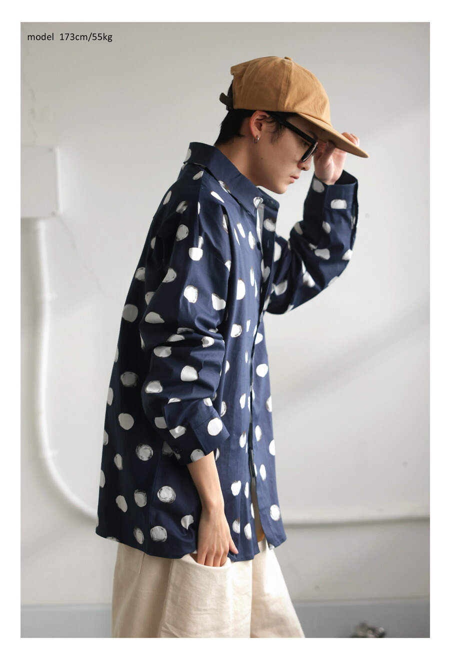 楽天市場】ドット柄シャツ シャツ メンズ トップス 長袖 送料無料