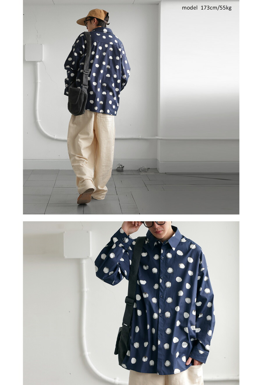 楽天市場】ドット柄シャツ シャツ メンズ トップス 長袖 送料無料
