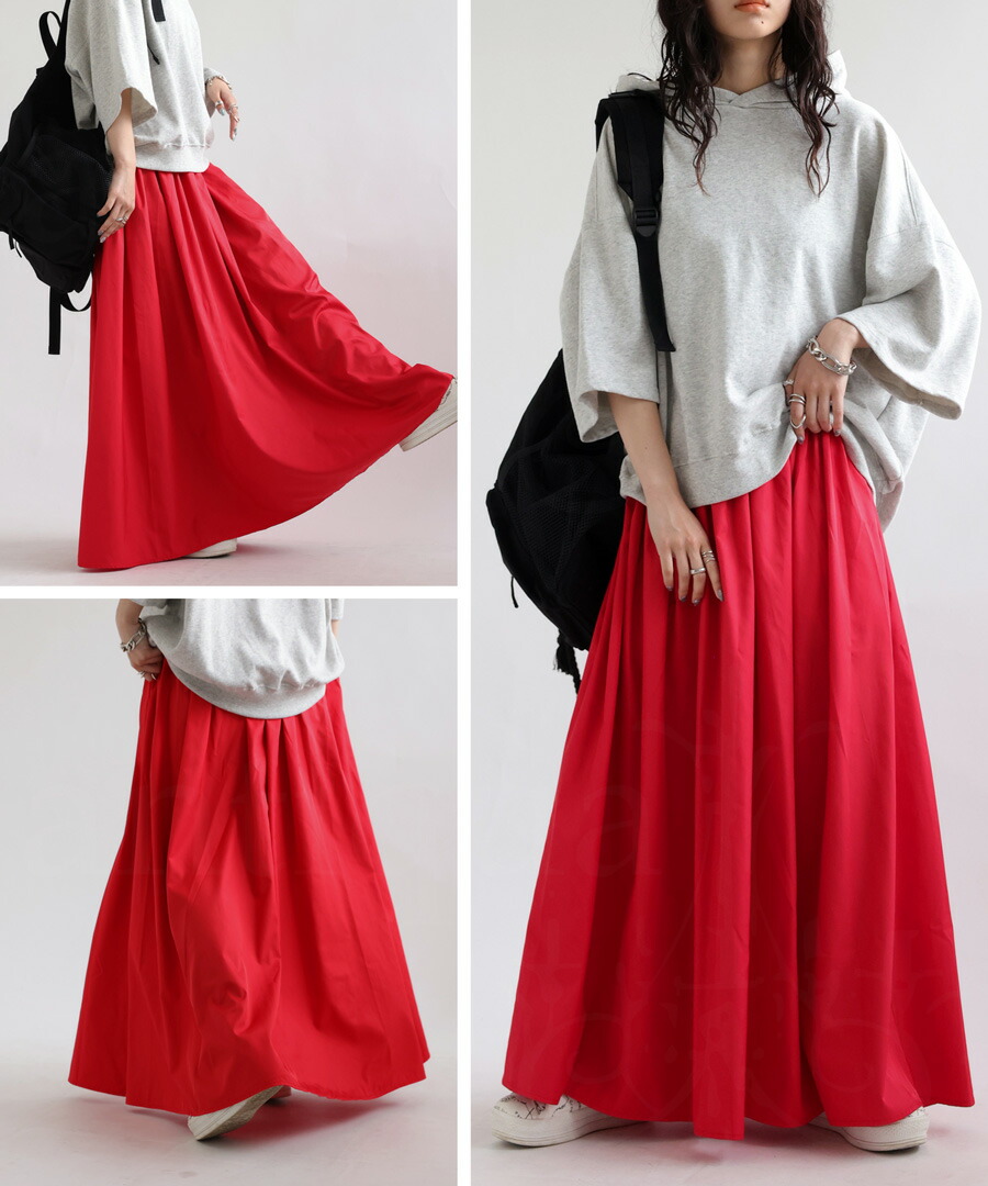 楽天市場】ギャザースカート レディース ロング ロングスカート 送料