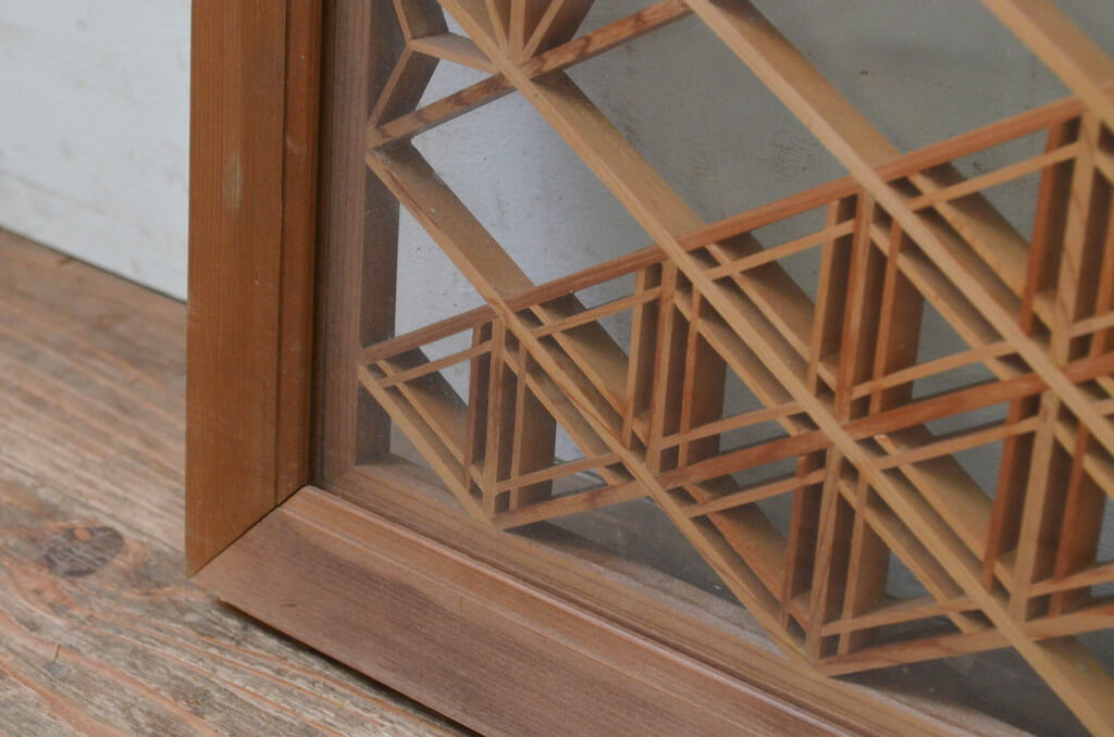 楽天市場】▽現状販売▽ アンティーク建具 組子欄間 2枚セット 両面