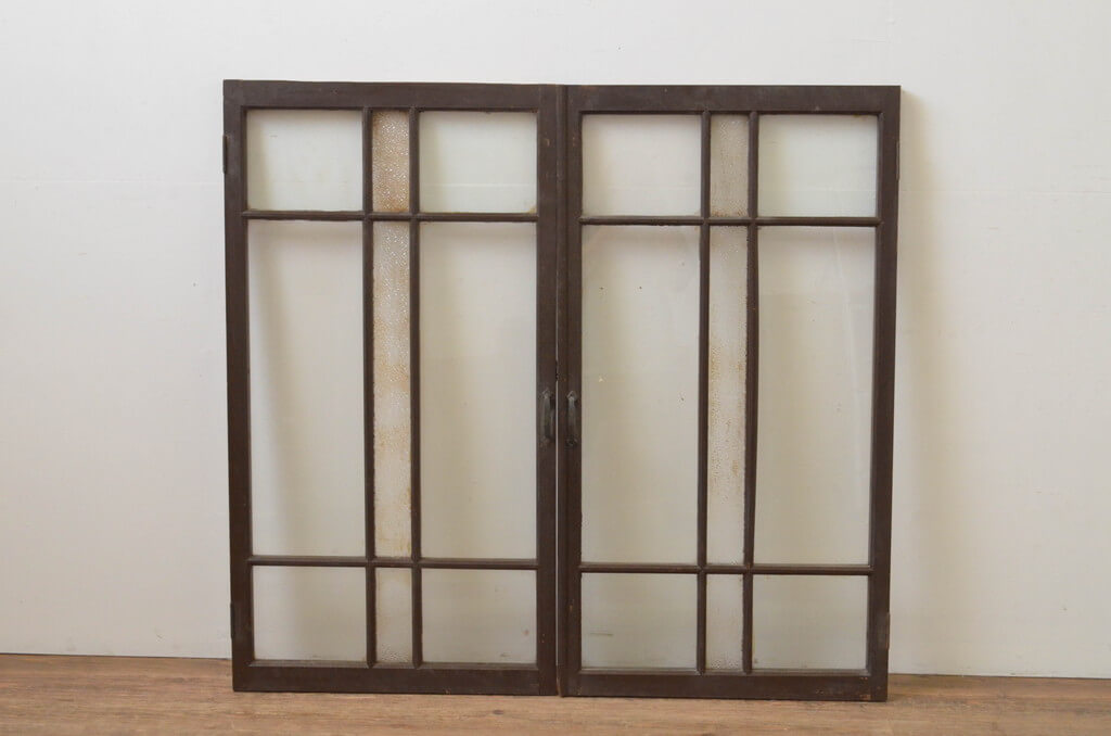 楽天市場】▽現状販売▽アンティーク建具 両開きガラス窓 1対 ダイヤ
