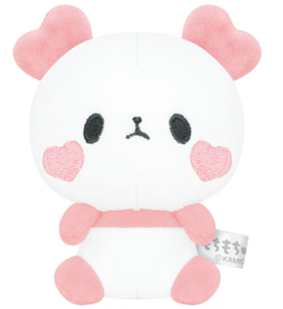 パンダのぬいぐるみ Shin Shinのネームピンクリボン付き パンダの