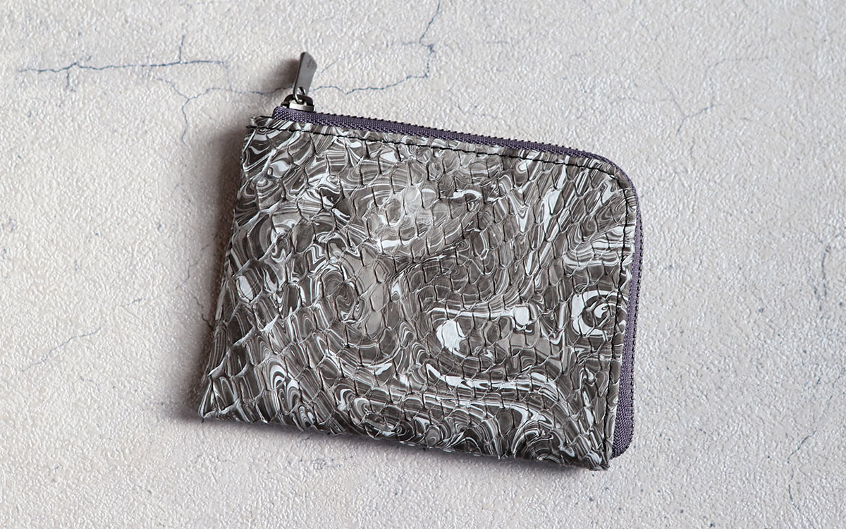 楽天市場】ZOO(ズー) 墨流し染め 蛇革 ダイヤモンドパイソン L字