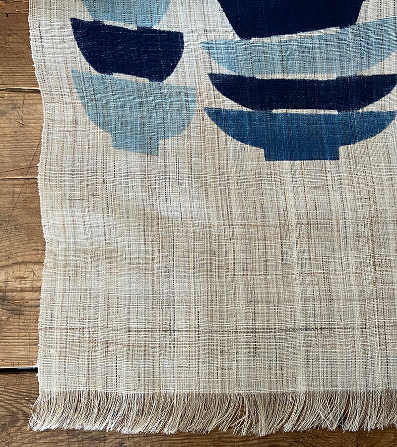 楽天市場】よつめ染布舎 器がさね 墨染のれん 作家 小野豊一 型染め