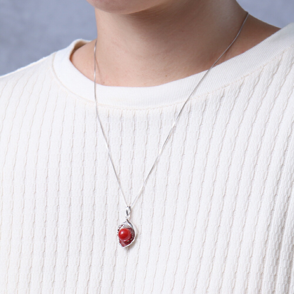 楽天市場】≪1年保証付き≫ 日本産血赤珊瑚9.6ミリ玉シルバー