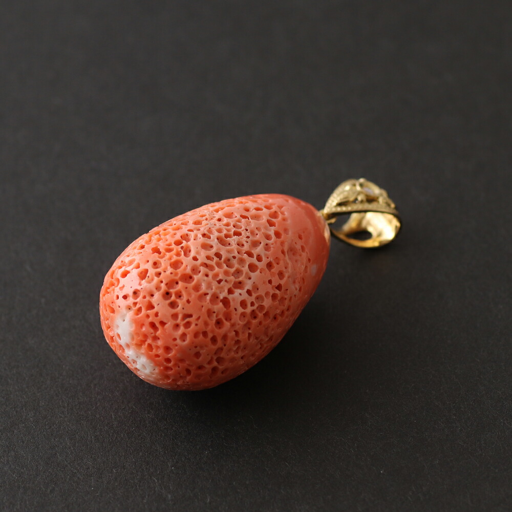 楽天市場】≪1年保証付き≫ 桃珊瑚（虫食い珊瑚）『ドロップ』K18