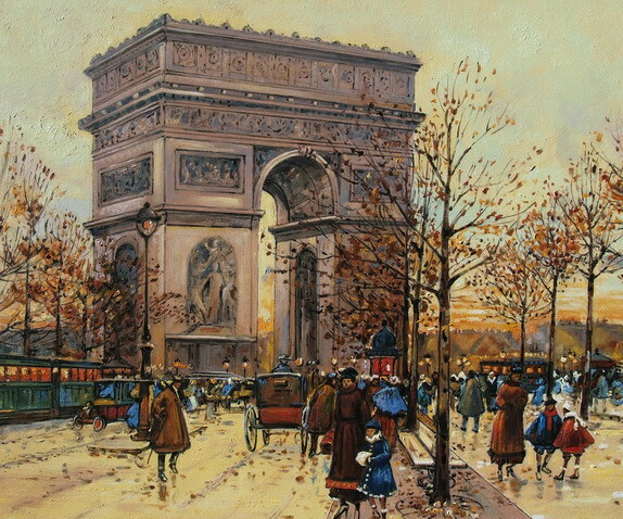 楽天市場】油絵 Eugene Galien-Laloue_ エトワール広場の凱旋門 MA637