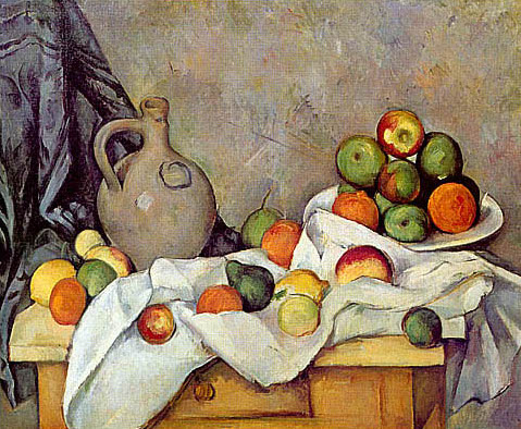 楽天市場】手描き 油絵 複製画 ポール・セザンヌ「カーテン、水差し