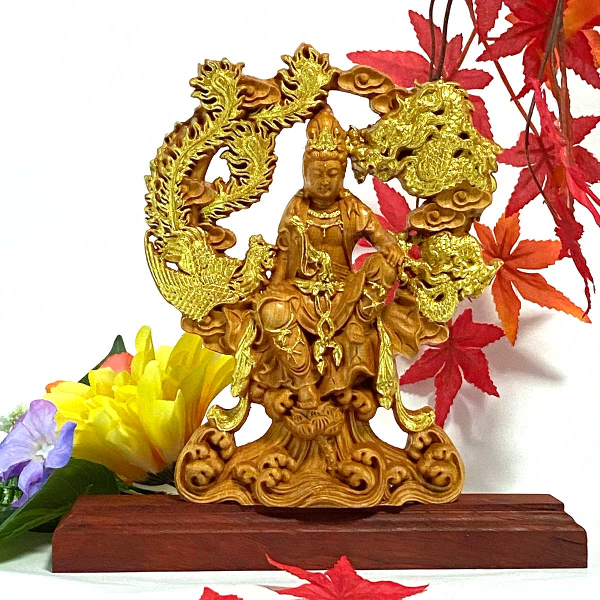 楽天市場】【1日｜ワンダフルデー限定 最大20%オフ】観音菩薩 仏像 木