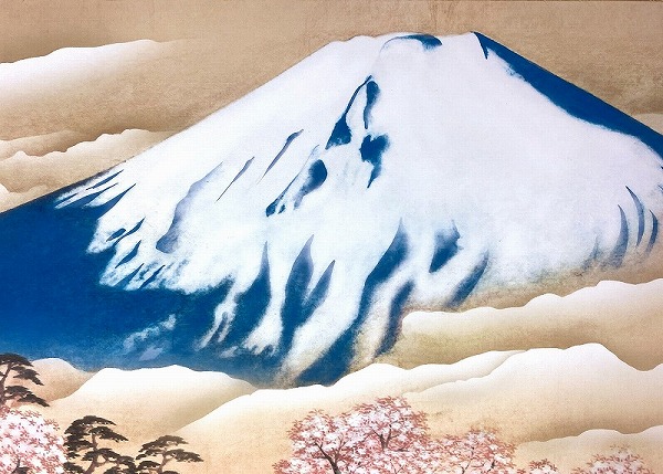 楽天市場】掛け軸 横山大観「富士と桜図」掛軸 高精彩巧芸画