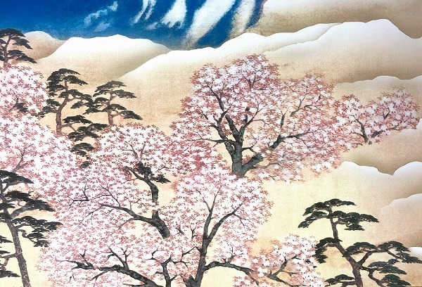楽天市場】掛け軸 横山大観「富士と桜図」掛軸 高精彩巧芸画