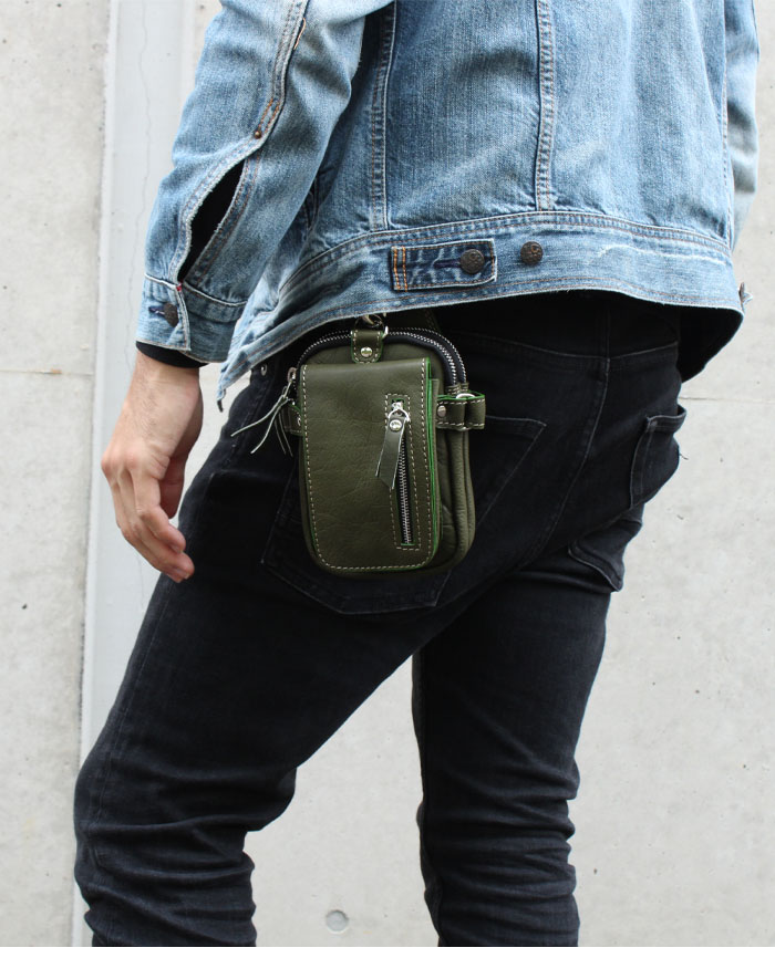 楽天市場】本革 ベルトポーチ ウエストポーチ ヒップポーチ