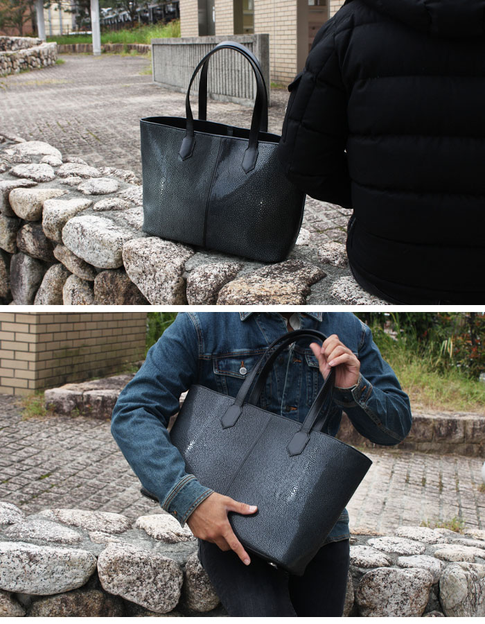 楽天市場】スティングレイ トートバッグ 本革 エイ革 ガルーシャ 革