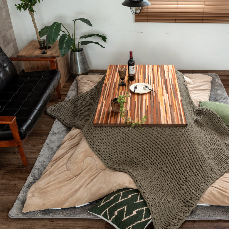 楽天市場】こたつ テーブル 長方形 120×75cm 木製 モザイク ミックス